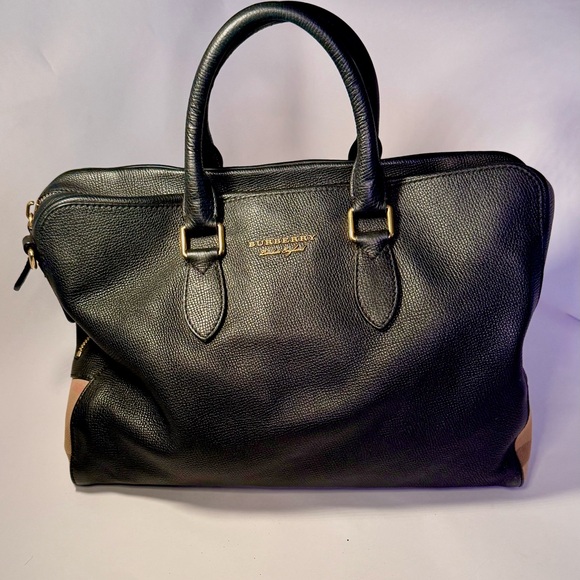 BURBERRY Calfskin Soft Leather Briefcase, Laptop Bag